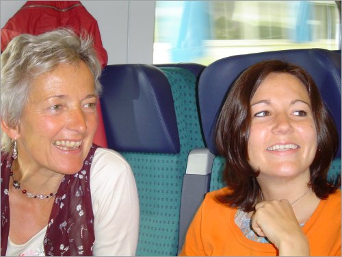 mam and gaby in the train